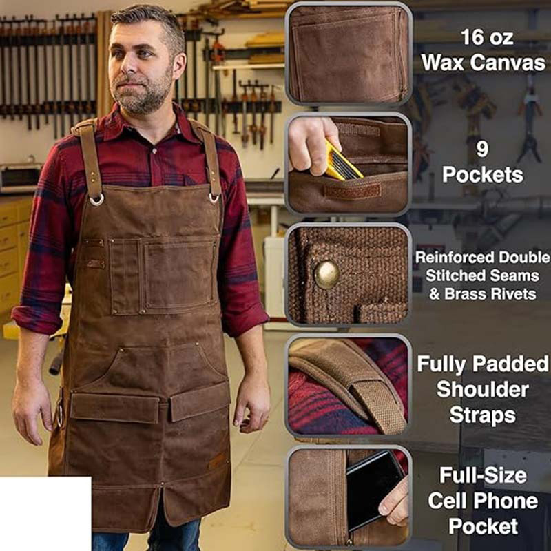 Woodworking Apron - Водонепроницаемый фартук из утолщенного холста с