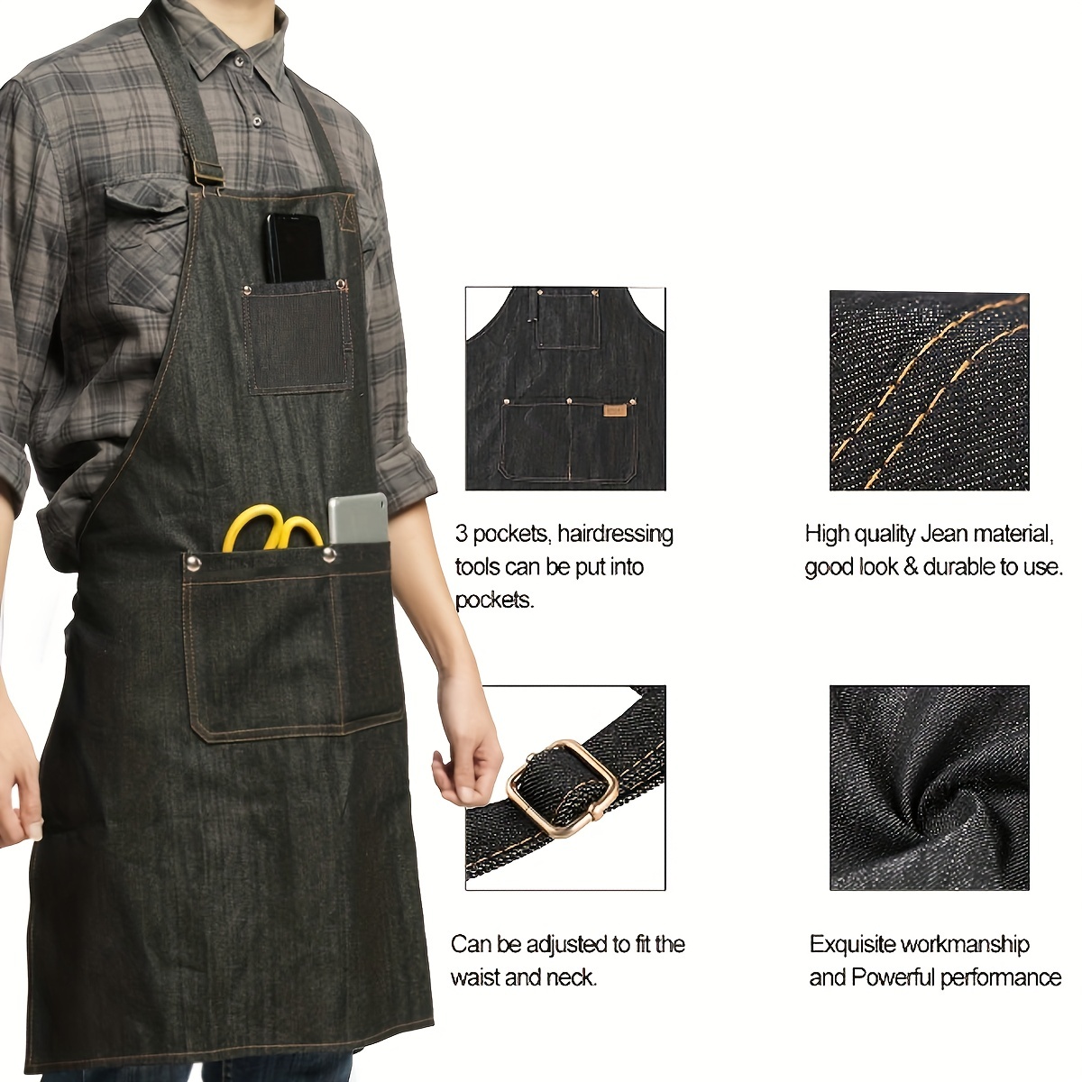 Woodworking Apron - Легкий джинсовый джинсовый фартук для инструментов